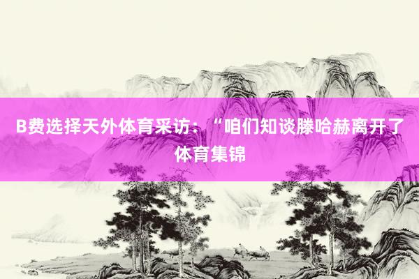 B费选择天外体育采访：“咱们知谈滕哈赫离开了体育集锦