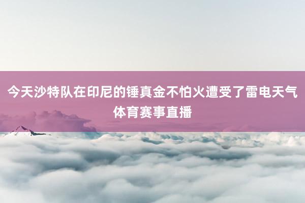 今天沙特队在印尼的锤真金不怕火遭受了雷电天气体育赛事直播