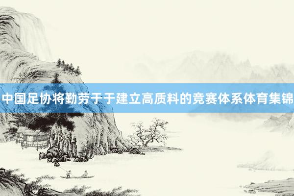 中国足协将勤劳于于建立高质料的竞赛体系体育集锦